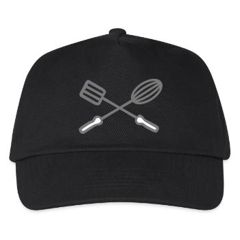 cross stirner turner cuisson 2 emblème chef cuisinier - Casquette de baseball Enfant - noir - Devant