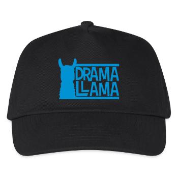 blue bars text logo drama llama party cool celebration - Kids’ Baseball Cap - black - Front