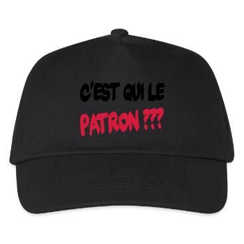 C'est qui le patron ? - Kinder Basecap - Schwarz - Vorne