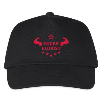 Florist / Blumenhändler / Blumengeschäft / Blume - Kinder Basecap - Schwarz - Vorne
