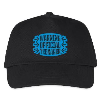 warning official teenage quote - Kids’ Baseball Cap - black - Front