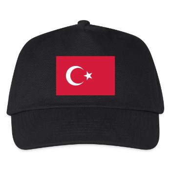 Türkei Flagge / Drapeau Türkis - Kinder Basecap - Schwarz - Vorne