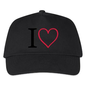 herz i heart - Kinder Basecap - Schwarz - Vorne