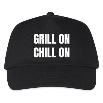 Grill on chill on - Kids’ Baseball Cap - black - Front