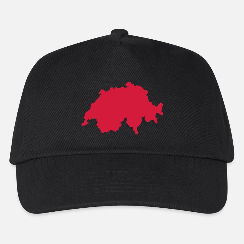 Schweiz - Kinder Basecap - Schwarz
