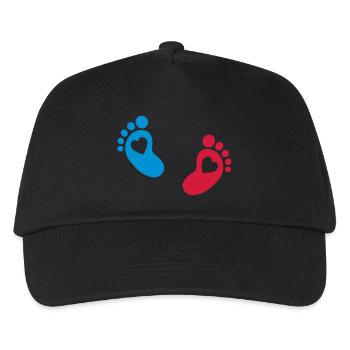 baby - feet - footprint - Kids’ Baseball Cap - black - Front