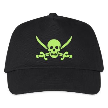 Skull Saebel Sword Pirate Skull Pirate - Kids’ Baseball Cap - black - Front