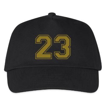 23 - Nummer - Kinder Basecap - Schwarz - Vorne