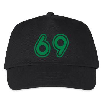 Green College Numers, College Zahlen, Nummern, 69 - Kids’ Baseball Cap - black - Front
