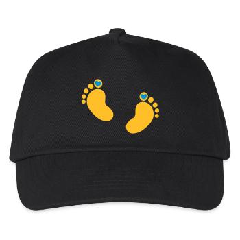 Baby - Füße - Babyfüße - Kinder Basecap - Schwarz - Vorne