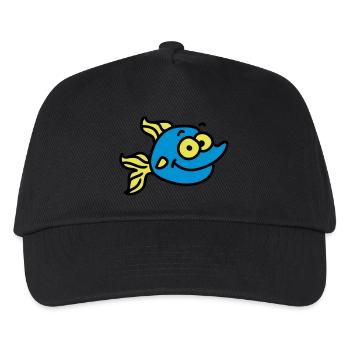 lustiger Fisch - Kinder Basecap - Schwarz - Vorne
