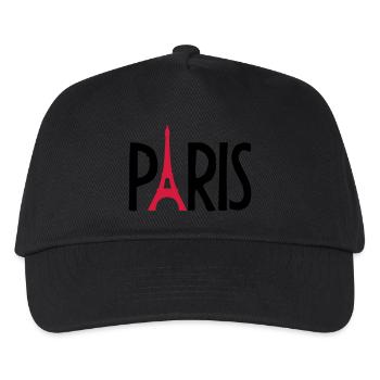 Eiffel Tower France Paris Logo - Kinder Basecap - Schwarz - Vorne
