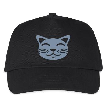 Pet Cat Face Happy - Kids’ Baseball Cap - black - Front