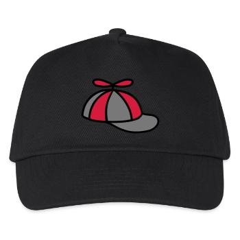 Propellermütze Windrad Hut Design - Kinder Basecap - Schwarz - Vorne
