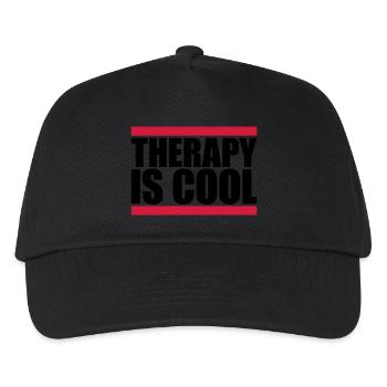 therapy is cool Zitat - Kinder Basecap - Schwarz - Vorne