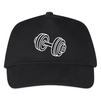 Hantel Gewichte Symbol - Kinder Basecap - Schwarz - Vorne