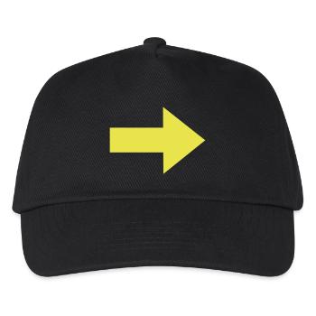 Gelber Pfeil - Kinder Basecap - Schwarz - Vorne