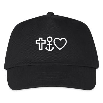 love faith hope / religion - Kids’ Baseball Cap - black - Front