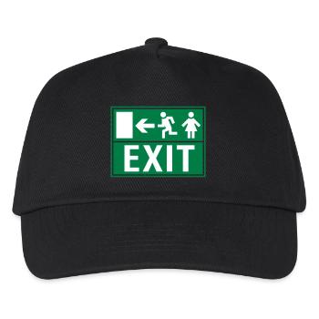 EXIT (NOTAUSGANG) - Kinder Basecap - Schwarz - Vorne
