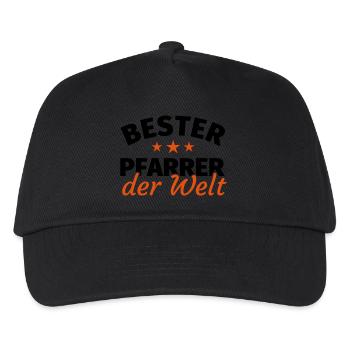 Geschenk Pfarrer - Kinder Basecap - Schwarz - Vorne