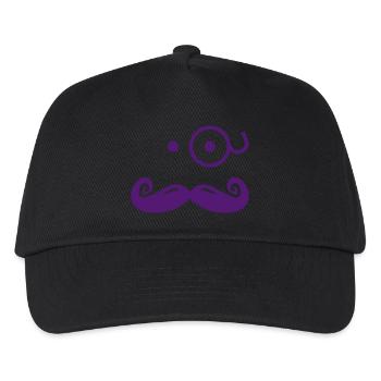 gentlemans mustache with glass / sir - Kids’ Baseball Cap - black - Front