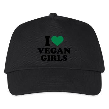 Vegan - Kinder Basecap - Schwarz - Vorne