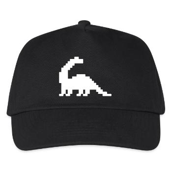 Dinosaurier Brontosaurus Pixel - Kinder Basecap - Schwarz - Vorne
