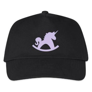 unicorn schaukelpferd - Kinder Basecap - Schwarz - Vorne