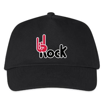 Heavy Metal Hard Rock Musique Cors Geste Logo - Casquette de baseball Enfant - noir - Devant