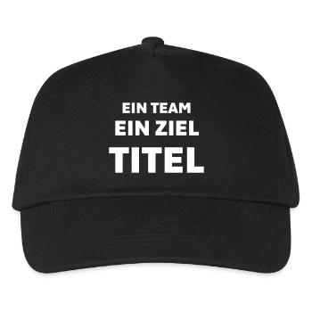 Ein Team ein Ziel Titel - Kinder Basecap - Schwarz - Vorne