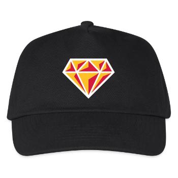 Diamant (Symbole Brillant de Pierre Précieuse / NEG Rouge 3C) - Casquette de baseball Enfant - noir - Devant