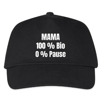 Maman, 100 % bio, 0 % pause. - Casquette de baseball Enfant - noir - Devant