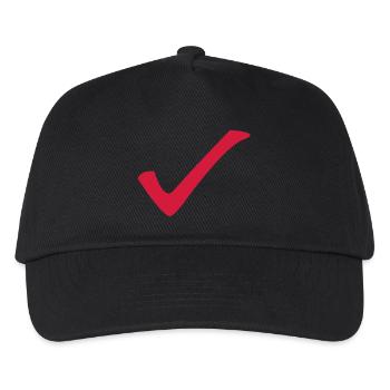 Check - Haken - Kinder Basecap - Schwarz - Vorne