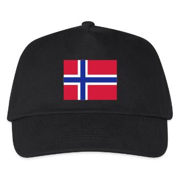 Norwegische Flagge - Kinder Basecap - Schwarz - Vorne