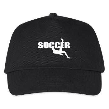 Fußball Sport Fallrückzieher - Kinder Basecap - Schwarz - Vorne