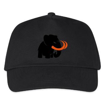 verärgertes Mammut Markenlogo 2c - Kinder Basecap - Schwarz - Vorne