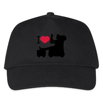 I love herz liebe zeitung lesen nachrichten wohnzi - Kinder Basecap - Schwarz - Vorne
