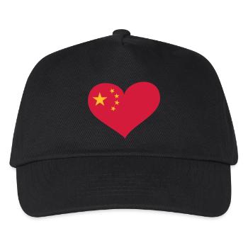 China Herz; Heart China - Kids’ Baseball Cap - black - Front