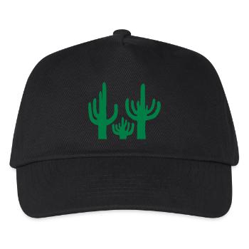 3 Kakteen Wüste Silhouette - Kinder Basecap - Schwarz - Vorne