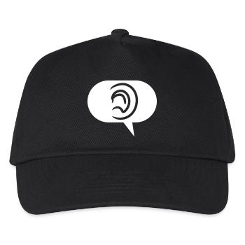 Geräusche wahrnehmen Symbol Sprechblase - Kinder Basecap - Schwarz - Vorne