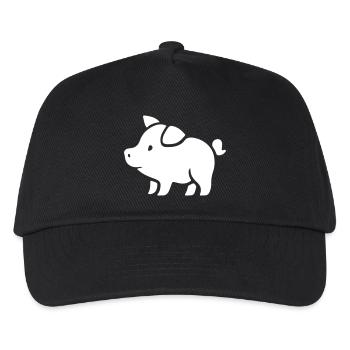 Schweinchen Sau Eber - Kinder Basecap - Schwarz - Vorne