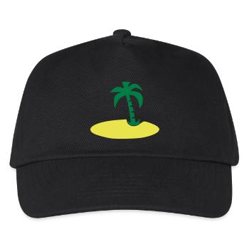 Insel mit Palme - Kinder Basecap - Schwarz - Vorne