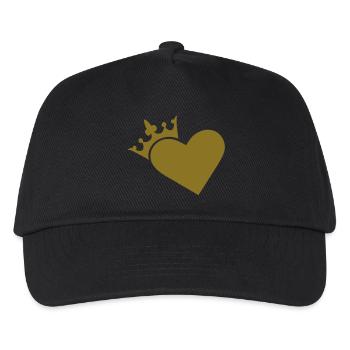 Herz - Kinder Basecap - Schwarz - Vorne