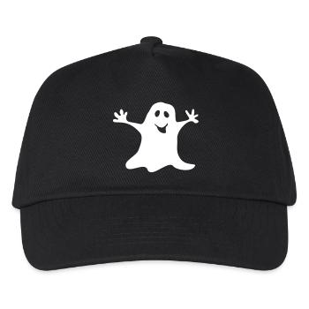 Gespenst einfarbig Halloween T-shirt - Kinder Basecap - Schwarz - Vorne