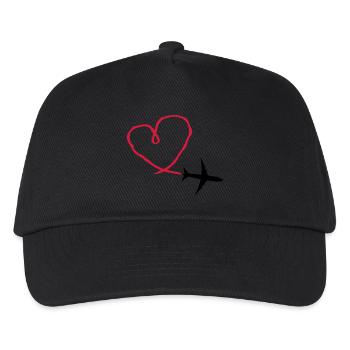 Plane Heart - Kinder Basecap - Schwarz - Vorne