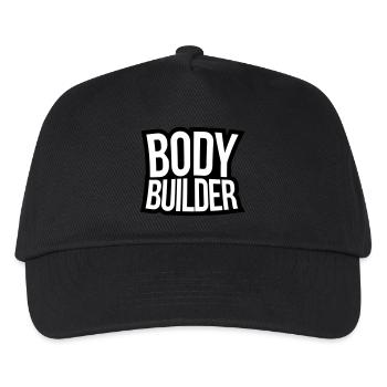 Bodybuilder text - Kids’ Baseball Cap - black - Front