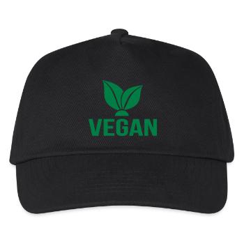 Vegan - Kinder Basecap - Schwarz - Vorne