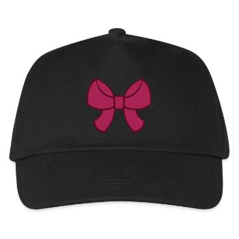 pinke schleife haarband schoen huebsch girl maedch - Kinder Basecap - Schwarz - Vorne
