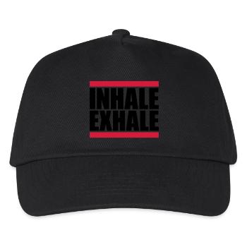 inhale exhale yoga quote - Kids’ Baseball Cap - black - Front