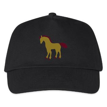 Horse Riding Pony Foal Silhouette Rider Hobby - Kids’ Baseball Cap - black - Front